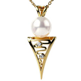 Freshwater Pearl Roebuck Bay Zirconia Gold Pendant