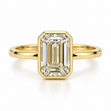 3ct Lab Diamond Emerald Cut 14ct Yellow Gold Ring