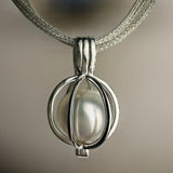 9ct Gold Pearl Cage Pendant