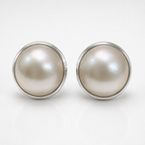 Mabe Pearl Sterling Silver 925 Earrings
