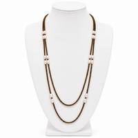 Cultured Freshwater Pearl Tiger Eye Strand Necklace