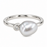 9ct Broome Keshi and Kimberley Diamond Fine Band Ring