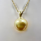 Golden South Sea Triangle Pearl 9ct Pendant