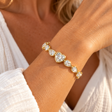 12CT TW Lab Grown Heart Diamond Tennis Bracelet TDW: 12.06cts
