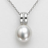 Cultured Broome Pearl Sterling Silver 925 CZ Pendant