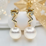 Windjana Gorge Staircase Zirconia Gold Earrings