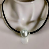 Broome Pearl Neoprene and Silver Necklace