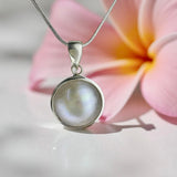 Mabe Pearl Bezel Set Silver Pendant