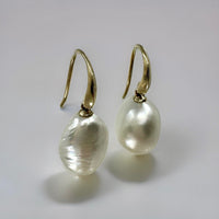 South Sea Pearl Keshi Knife Hook Earrings