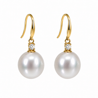 Broome Pearl South Sea Diamond 18ct Gold Hook Drop Earrings