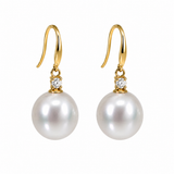 Broome Pearl South Sea Diamond 18ct Gold Hook Drop Earrings