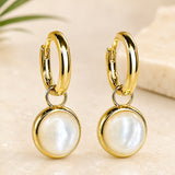Mother of Pearl Huggie Earrings