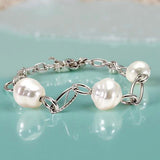 Broome Circle Pearl Silver Chain Bracelet