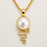 Cable Beach Staircase to the Moon Gold Pearl Pendant