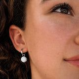 Mother of Pearl Huggie Earrings