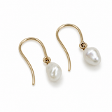 Keshi Broome Pearl 9ct Gold Fine Hook Earrings