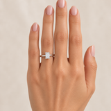 Lab Diamond 1ct Emerald Cut 14ct Engagement Ring
