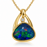 Australian Opal Evening Star Gold Pendant