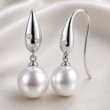Broome Pearl Diamond 18ct White Gold Leaf Hook Earrings