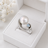 Broome Pearl 'Luna Eclipse' Topaz Gem Sterling Silver Ring