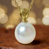 Broome Large Oval Pearl 9ct Gold Pendant