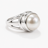 Mabe Pearl Bezel Set Sterling Silver Ring
