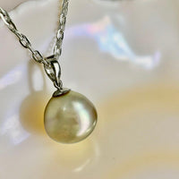 Golden Circle Drop Pearl 9ct White Gold Pendant