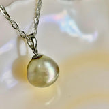 Golden Circle Drop Pearl 9ct White Gold Pendant