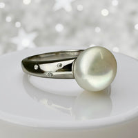 Shimmering Freshwater Pearl Sterling Silver Ring