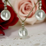 Broome Pearl Bezel Diamond Necklace and Earring Set