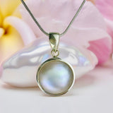 Mabe Pearl Bezel Set Silver Pendant