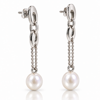 Broome Pearl 18ct White Gold Chain Drop Earrings
