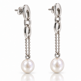 Broome Pearl 18ct White Gold Chain Drop Earrings