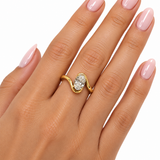 Lab Grown Twist Oval Diamond 14ct Engagement Ring