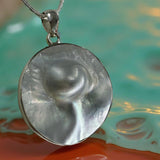 Pinctada Mabe Pearl Round Silver Pendant