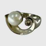 Broome Pearl 'Luna Eclipse' Diamond Sterling Silver Ring