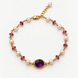 Freshwater Pearl Amethyst Gold Bracelet
