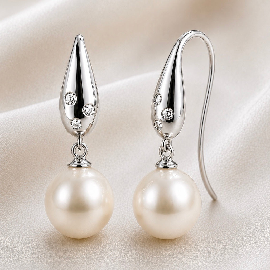 Broome Pearl 18ct White Gold Diamond Earrings