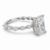 Lab Diamond 14ct White Gold 3.8ct Halo Ring