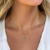 Australian Blue Green Opal 14ct Gold Pendant
