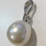 Broome Oval Pearl Sterling Silver Cubic Zirconia Enhancer