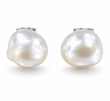Broome Keshi Pearl 18ct White Gold Studs