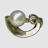 Broome Pearl 'Luna Eclipse' Diamond Sterling Silver Ring