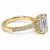 3ct Emerald Cut 14ct Lab Diamond Halo Ring
