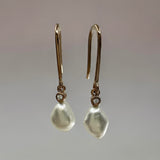 9ct Gold Broome Keshi Diamond Hook Earrings