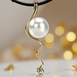 Freshwater Pearl Mitchell Falls Cubic Zirconia Gold Pendant