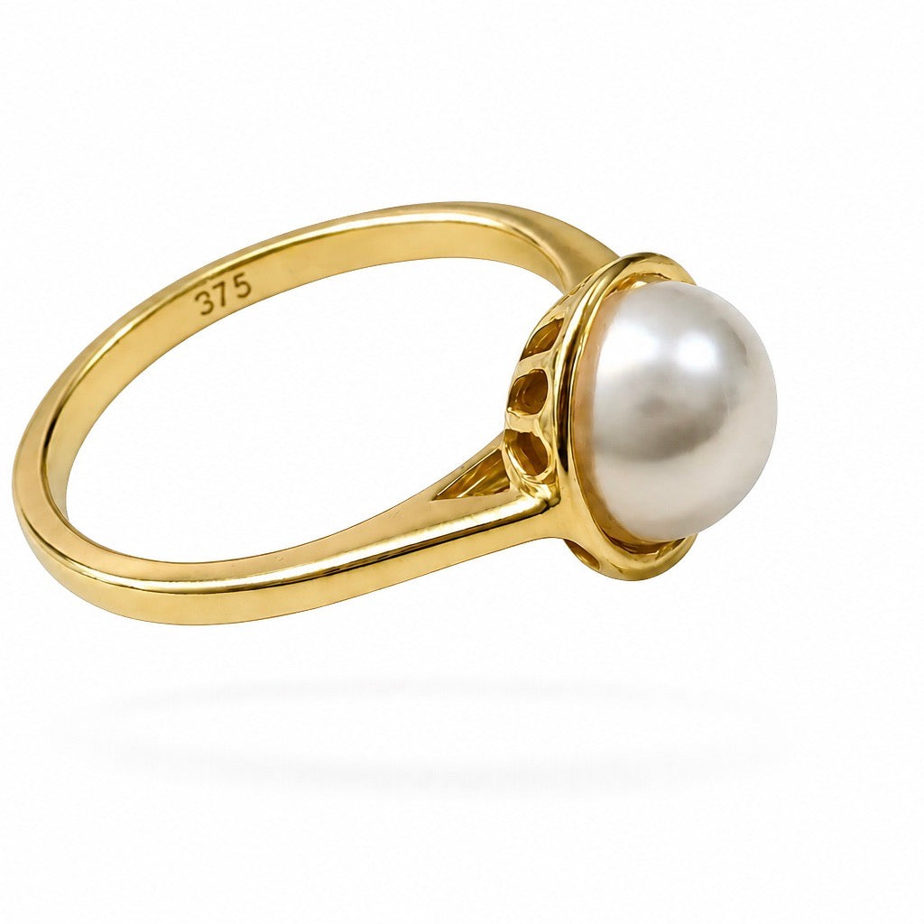 Broome Keshi bezel Pearl 9ct Gold Ring