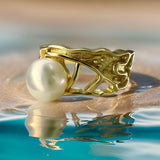 Cultured Freshwater Pearl "Rock Pool" Ring Gold