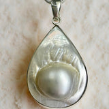 Pinctada Mabe Pearl Silver Drop Pendant