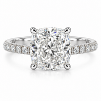 3ct Lab Grown Diamond White Gold Halo Ring